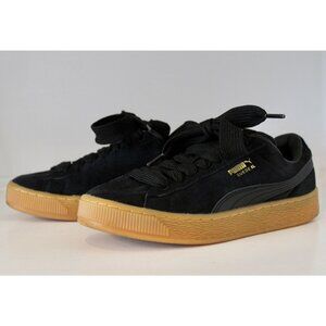 PUMA Suede XL Black & Gum Wide Laces, Men's Size 7 Women's 8.5